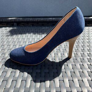 Denim heels, Kelly & Katie